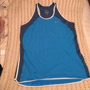 Blue running tank